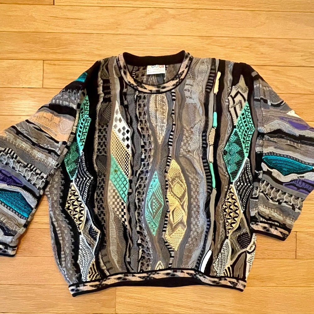VTG 90s Coogi Blues Colorful
Knit Sweater Mens Size M 100% cotton